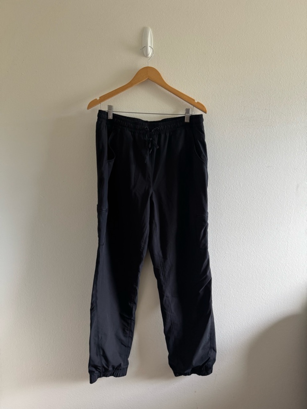 Eddie Bauer Women's Fleece Lined Black Drawstring Jogger Pants size 14